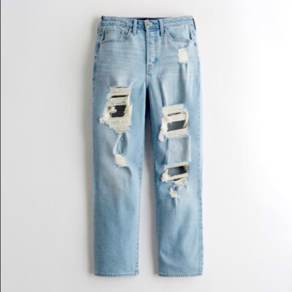 Distressed vintage straight jean